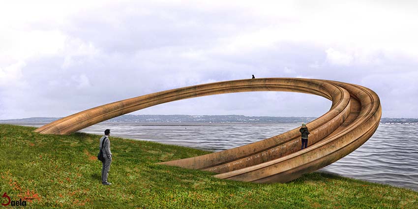 طراحی پل حلقوی فولادی