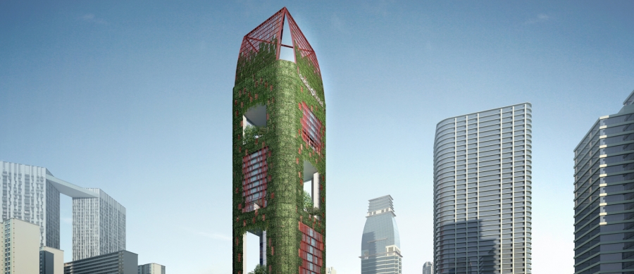 هتلی منحصر به فرد، پوشیده از گیاهان رونده در سنگاپور