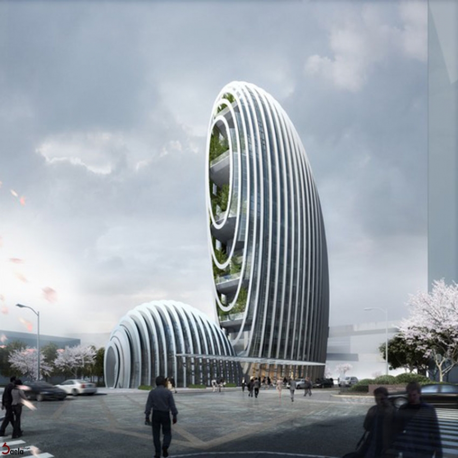 طراحی سنگ های رودخانه بر نمای ساختمان