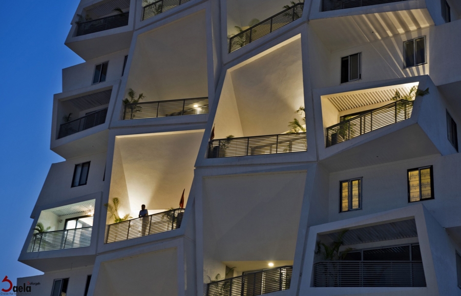 نمای ساختمان با دیزاینی متفاوت در هند