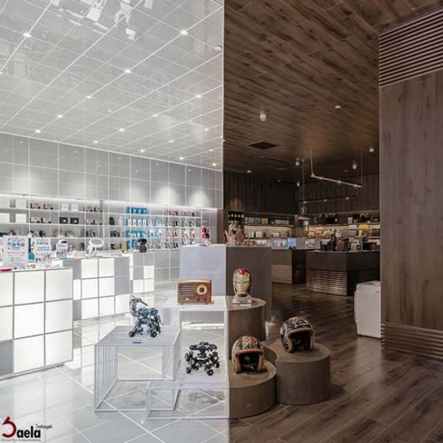 طراحی دکوراسیون داخلی فروشگاه با الهام از ایده نصف النهار